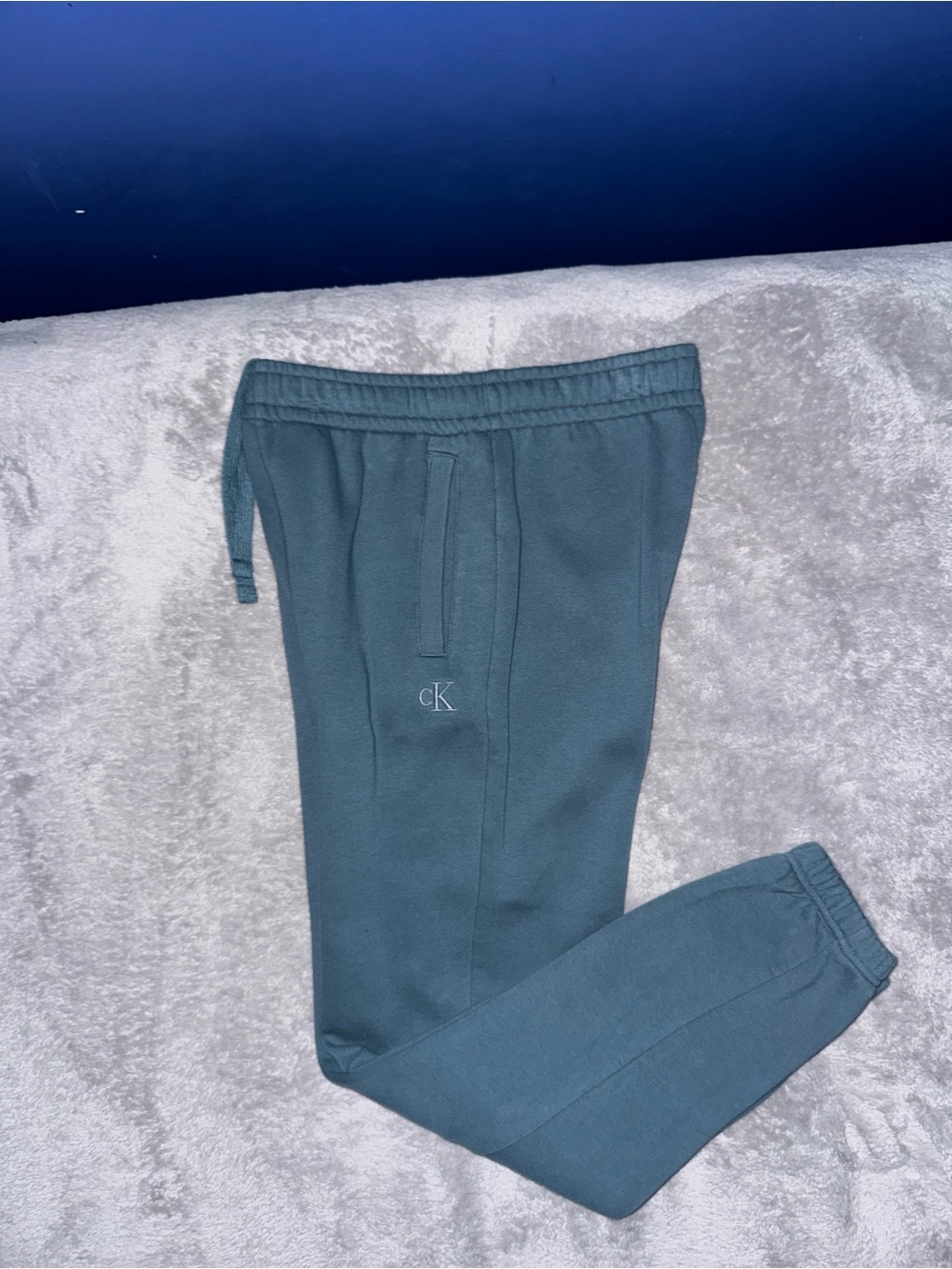 Mens Calvin Klein Blue/Teal Embroidered Logo Joggers Sweatpants